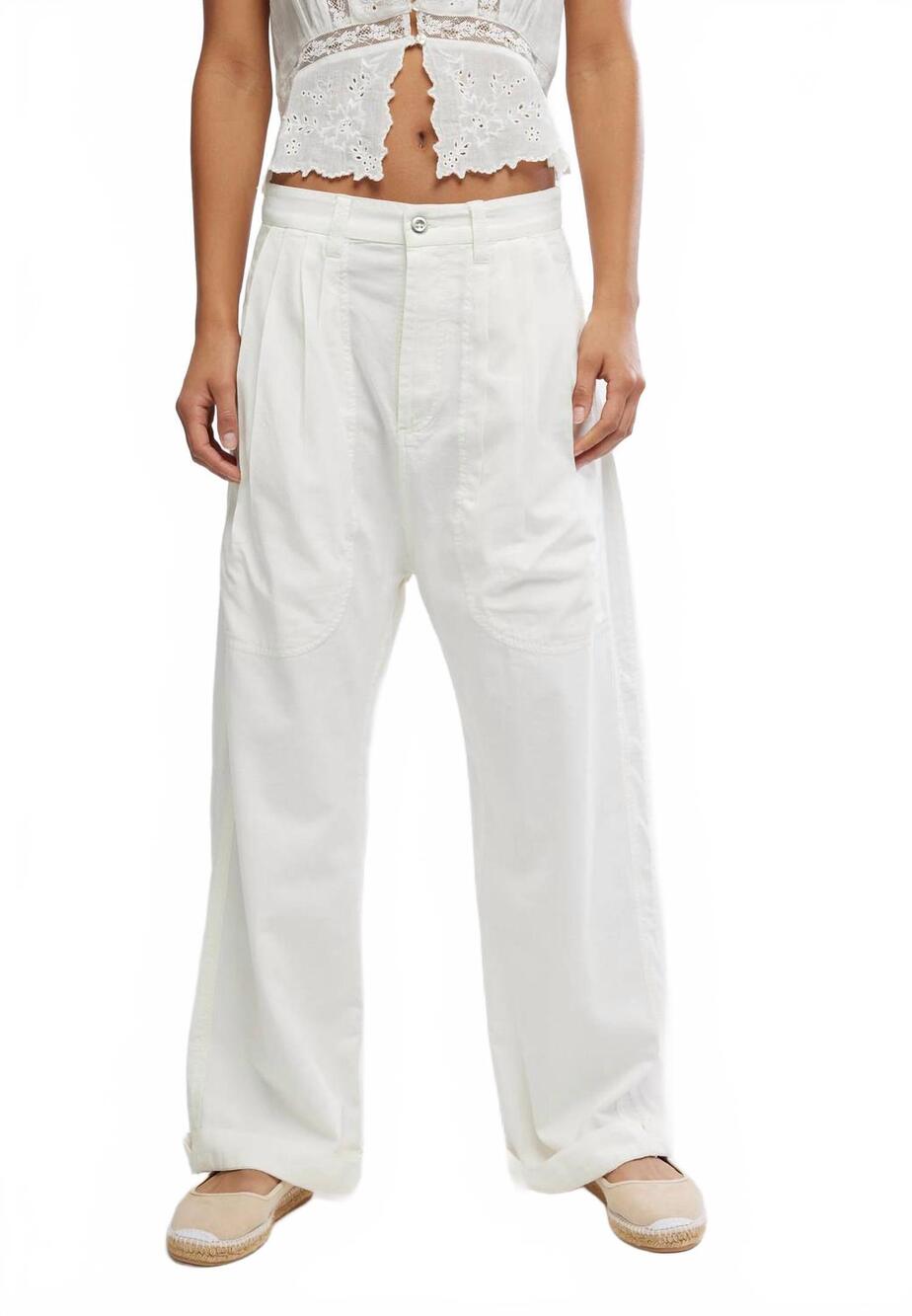 NEW FREE PEOPLE women's clover dropped trouser in tofu